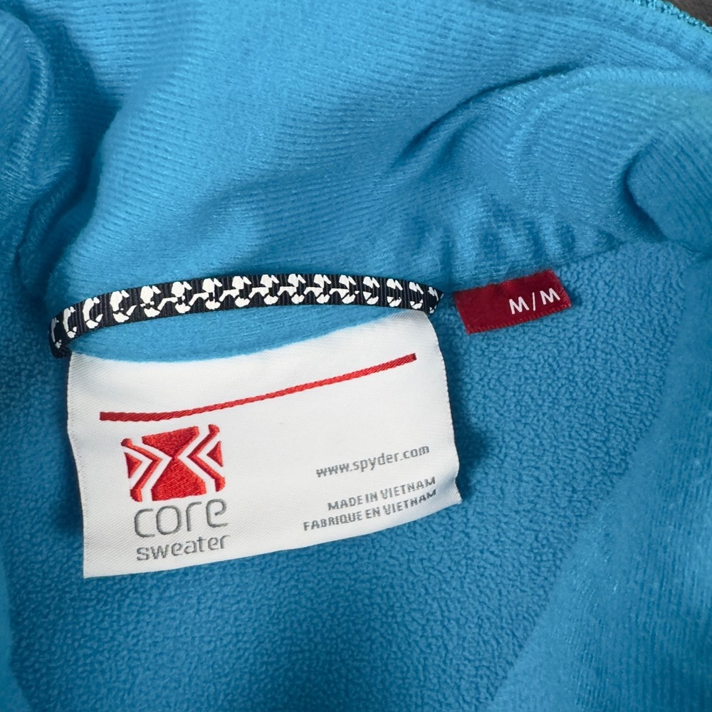 Spyder Core Sweater Full Zip Jacket Womens Medium Blue Fleece Lined Mid Layer - Picture 2 of 6